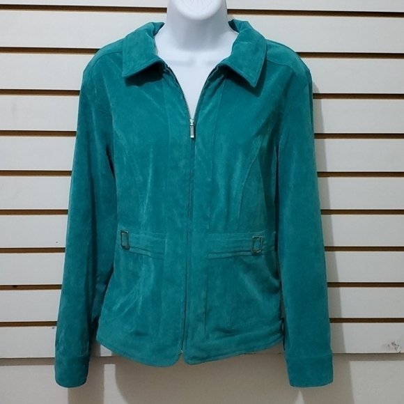 Christopher Banks Polyester Turquoise Nylon Jacket - Picture 1 of 5